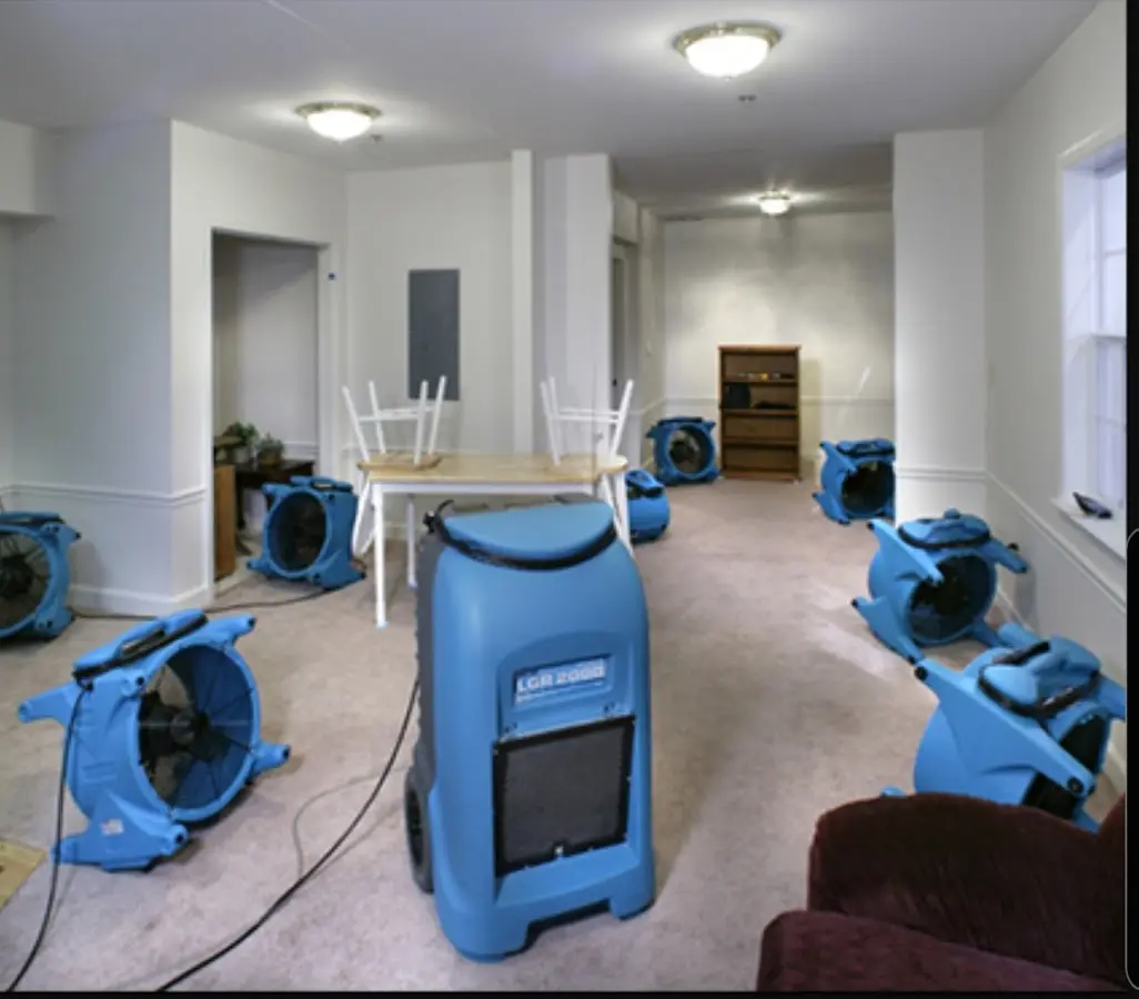 Air movers and dehumidifier setup for Water Extraction & Removal in Northglenn